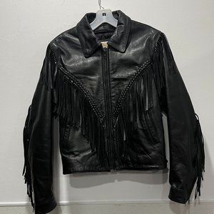 Vintage Open Road 100% Genuine Leather Tassel Jacket